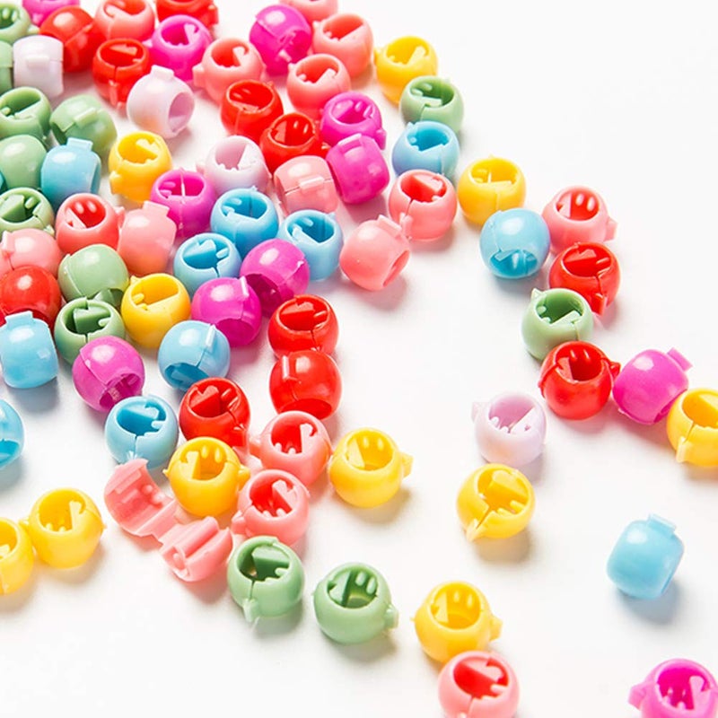 Hanmei Hair Claw Clips Mini Hair Bangs 50 Piece Rainbow Beads Clip For Kids Girls Women Hanmei (Rainbow Opaque Mix) - Image 1